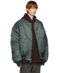 dunkelbraune Nylon Bomberjacke von Juun.J