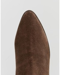 dunkelbraune Overknee Stiefel aus Wildleder von Asos