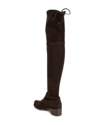 dunkelbraune Overknee Stiefel aus Wildleder von Stuart Weitzman