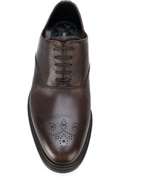 dunkelbraune Oxford Schuhe von Dolce & Gabbana