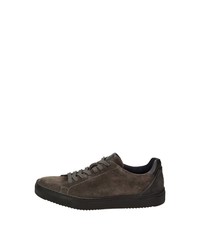 dunkelbraune Samt niedrige Sneakers von Sioux