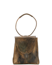 dunkelbraune Satchel-Tasche aus Leder von Cherevichkiotvichki