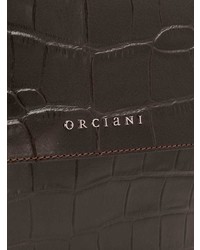 dunkelbraune Satchel-Tasche aus Leder von Orciani