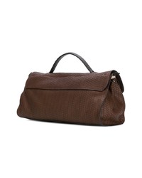 dunkelbraune Satchel-Tasche aus Leder von Zanellato