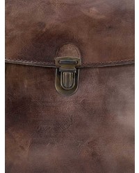 dunkelbraune Satchel-Tasche aus Leder von Cherevichkiotvichki
