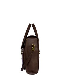 dunkelbraune Satchel-Tasche aus Leder von POON Switzerland