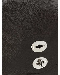 dunkelbraune Satchel-Tasche aus Leder von Zanellato