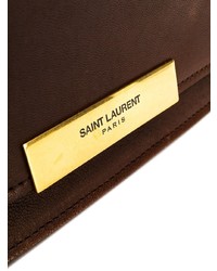 dunkelbraune Satchel-Tasche aus Leder von Saint Laurent