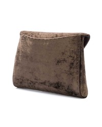 dunkelbraune Satin Clutch von Tyler Ellis