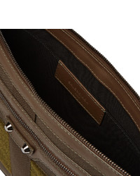 dunkelbraune Segeltuch Clutch Handtasche von Balenciaga