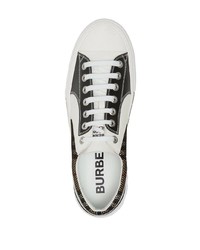 dunkelbraune Segeltuch niedrige Sneakers mit Karomuster von Burberry