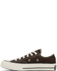 dunkelbraune Segeltuch niedrige Sneakers von Converse