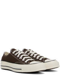 dunkelbraune Segeltuch niedrige Sneakers von Converse