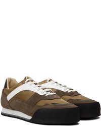 dunkelbraune Segeltuch niedrige Sneakers von Comme des Garcons Homme Deux