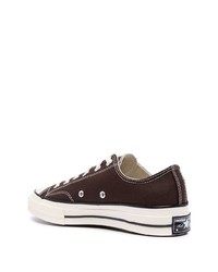 dunkelbraune Segeltuch niedrige Sneakers von Converse