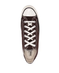 dunkelbraune Segeltuch niedrige Sneakers von Converse