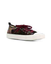 dunkelbraune Segeltuch niedrige Sneakers von Lanvin