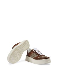 dunkelbraune Segeltuch niedrige Sneakers von Gucci