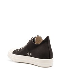 dunkelbraune Segeltuch niedrige Sneakers von Rick Owens DRKSHDW