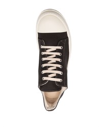 dunkelbraune Segeltuch niedrige Sneakers von Rick Owens DRKSHDW