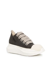 dunkelbraune Segeltuch niedrige Sneakers von Rick Owens DRKSHDW