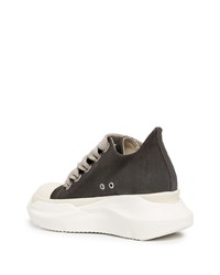 dunkelbraune Segeltuch niedrige Sneakers von Rick Owens DRKSHDW