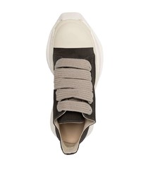 dunkelbraune Segeltuch niedrige Sneakers von Rick Owens DRKSHDW