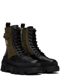 dunkelbraune Segeltuchfreizeitstiefel von Moncler