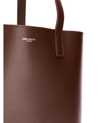 dunkelbraune Shopper Tasche aus Leder von Saint Laurent