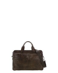dunkelbraune Shopper Tasche aus Leder von Braun Büffel