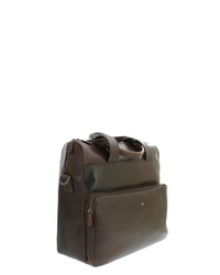dunkelbraune Shopper Tasche aus Leder von Braun Büffel