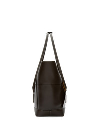 dunkelbraune Shopper Tasche aus Leder von Bottega Veneta