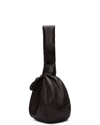 dunkelbraune Shopper Tasche aus Leder von Lemaire