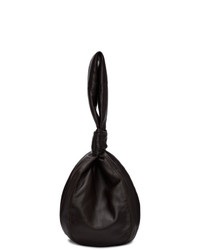 dunkelbraune Shopper Tasche aus Leder von Lemaire