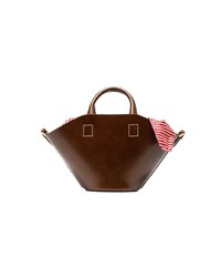 dunkelbraune Shopper Tasche aus Leder von Trademark