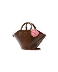 dunkelbraune Shopper Tasche aus Leder von Trademark