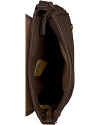 dunkelbraune Shopper Tasche aus Leder von camel active
