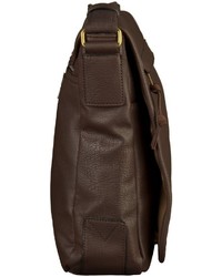 dunkelbraune Shopper Tasche aus Leder von camel active