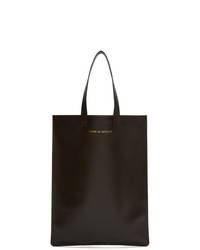 dunkelbraune Shopper Tasche aus Leder von Comme des Garcons Wallets