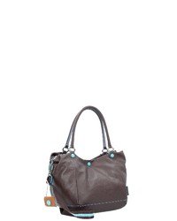 dunkelbraune Shopper Tasche aus Leder von Gabs