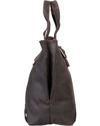 dunkelbraune Shopper Tasche aus Leder von Greenburry