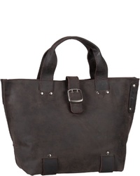 dunkelbraune Shopper Tasche aus Leder von Greenburry