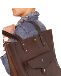 dunkelbraune Shopper Tasche aus Leder von Bill Amberg