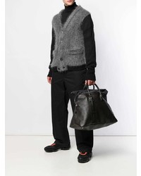 dunkelbraune Shopper Tasche aus Leder von Maison Margiela