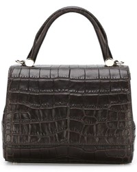 dunkelbraune Shopper Tasche aus Leder von Max Mara