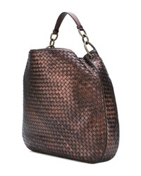 dunkelbraune Shopper Tasche aus Leder von Bottega Veneta