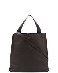 dunkelbraune Shopper Tasche aus Leder von Orciani