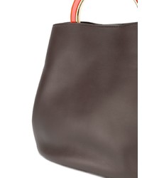 dunkelbraune Shopper Tasche aus Leder von Marni