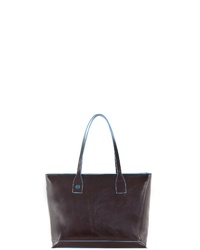 dunkelbraune Shopper Tasche aus Leder von Piquadro