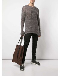 dunkelbraune Shopper Tasche aus Leder von Hender Scheme
